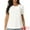 White, variant on Unique Bargains Women's Ruched Short Sleeve Eyelet Dressy Crewneck Blouses T Shirts L Green