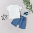 thumbnail image 5 of Toddler Boy Clothes Girls Short Sleeve Letter Prints Tops Shorts Sets Outfits,2-Piece,Size 12 Months-18 Months, 5 of 6