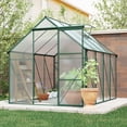 thumbnail image 5 of Aurlrtil 8'x6' Polycarbonate Greenhouse, Large Aluminum Walk-in Green House with Adjustable Roof, Green, 5 of 8