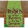 thumbnail image 1 of DEBGFS Christmas Table Runner  Tree Snowman Home Kitchen Dining Table Decoration Noel Gift Linen Tablecloth,09, 1 of 4