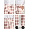 thumbnail image 6 of INSPIRE CHIC Men's Dress Pant Flat Front Stretch Business Plaid Pants 28 White Red, 6 of 7