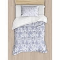 thumbnail image 3 of Paisley Duvet Cover Set, Abstract Backgrounded Hand Drawn Style Pattern with Flowers Leaves and Buds, Decorative 3 Piece Bedding Set with 2 Pillow Shams, King Size, Black and White, by Ambesonne, 3 of 3