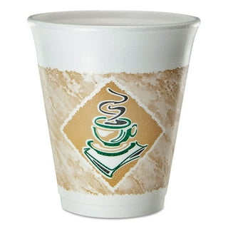 DART Vasos desechables de espuma de café blancos de 8 onzas, para bebidas  frías y calientes, 100 unidades (paquete de 1)