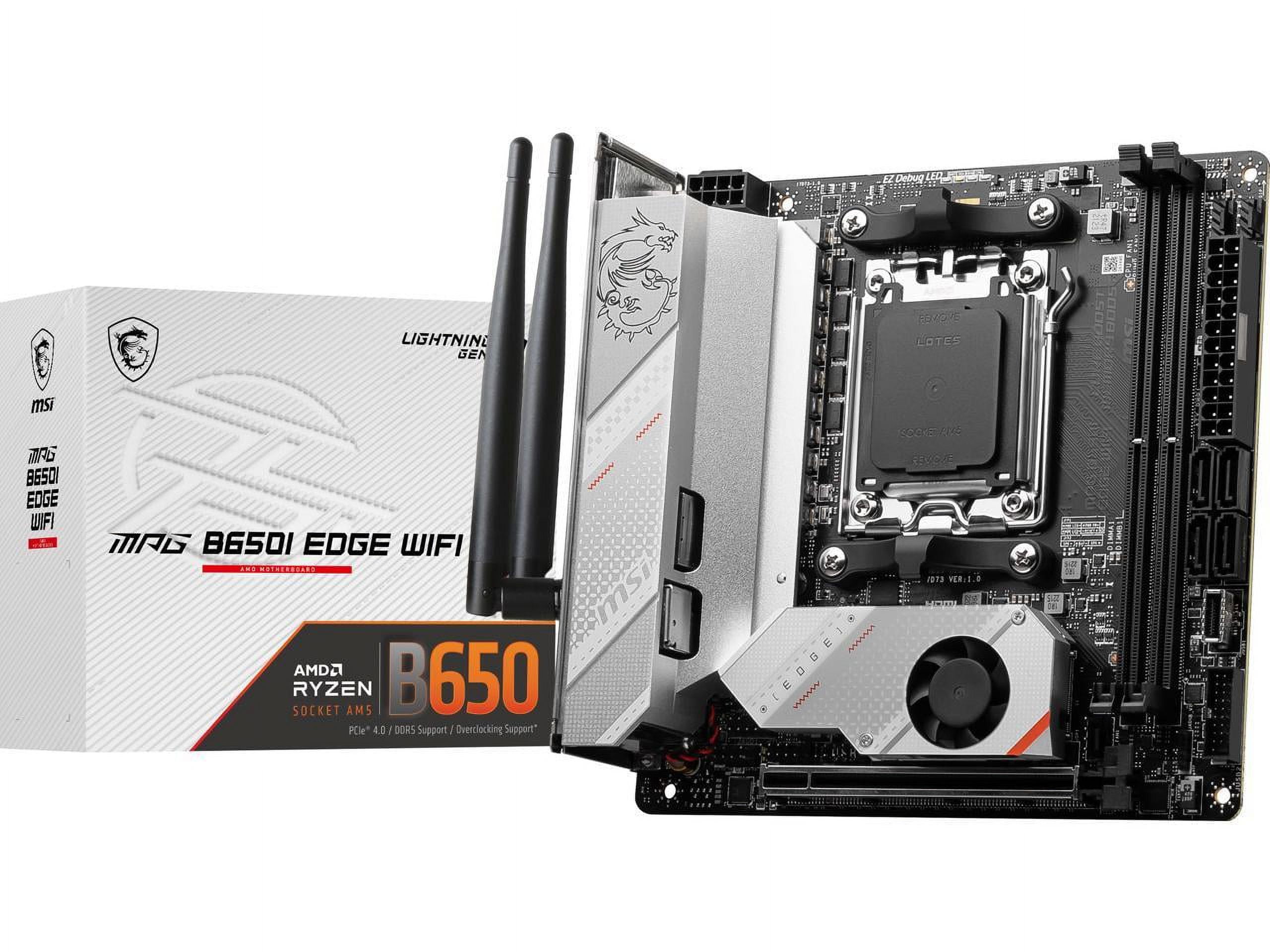 MSI MPG B650I EDGE WIFI AM5 AMD B650 SATA 6Gb/s DDR5 Ryzen 7000 Mini ITX Motherboard MSI MPG B650I EDGE WIFI AM5 AMD B650 SATA 6Gb/s DDR5 Ryzen 7000 Mini ITX Motherboard