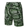 thumbnail image 5 of Kll Green Snakeskin Men'S Casual Summer Beach Shorts Hawaiian Shorts With Pockets-Small, 5 of 9