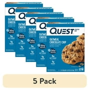 (5 pack) Quest Protein Bar, Oatmeal Chocolate Chip, 20g Protein, Gluten Free, 4 Count