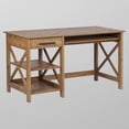 thumbnail image 2 of Saint Birch Austin Farmhouse 2-Shelf Wood Writing Desk in Rustic Brown, 2 of 5
