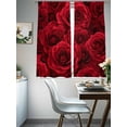 thumbnail image 4 of Red Roses Sheer Curtains 72 Inch Length 2 Panels Set, Valentine's Day Flowers Floral Vintage Voile Window Treatment Rod Pocket Curtains Sheers Drapes for Bedroom/Living Room/Kitchen 52"x72"x2, 4 of 7