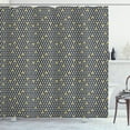thumbnail image 1 of Geometric Shower Curtain, Simplistic Rhombus Background with Diamond and Triangular Shapes, Fabric Bathroom Set with Hooks, 69W X 75L Inches Long, Black White and Yellow, by Ambesonne, 1 of 3