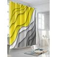 thumbnail image 3 of Shower Curtains for Bathroom-72"x72", Modern Yellow Grey Gradient Geometric Waterproof Bath Curtain Grommet Shower Curtain Set with Hooks, Abstract Ripple Washable Bath Accessories, 3 of 6
