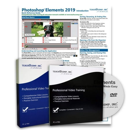 Learn Adobe Photoshop Elements 2019 Deluxe Training Tutorial Package Includes Video Lessons, PDF Instruction Manual, Testing Materials, and Certificate of