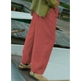 thumbnail image 5 of DOKOTOO Barrel Pants Women Casual Drawstring Wide Leg Palazzo Pants Elastic Waisted Linen Pants Trousers with Pockets, 5 of 9