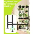 thumbnail image 3 of 5-Tier Metal Plant Stand Indoor Outdoor, Waterproof Flower Stand for Multiple Pots, Heavy Duty Plant Stands for Living Room Patio Garden Decor, Tall Plant Shelf with Leveling Feet, Black, 3 of 8