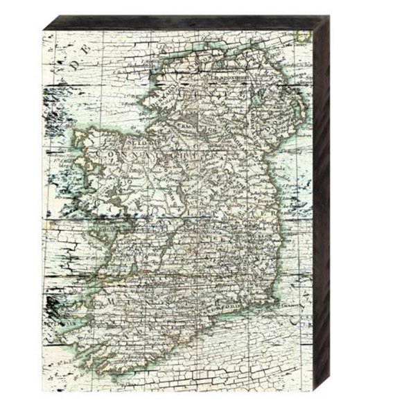 Designocracy 85091-IR-12 Map of Ireland Rustic Design Wooden Board Wall Decor