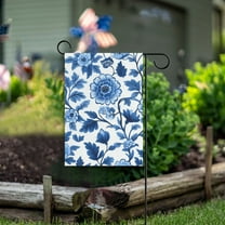 Yayeee Garden Flag 28" x 40" Double Sided Outdoor Yard Lawn Holiday Decorations, Blue Floral Pattern
