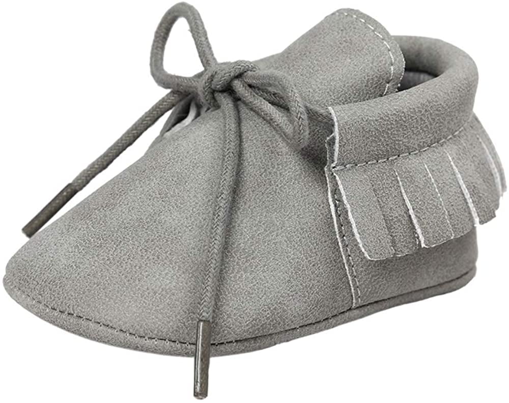 Antheron Infant Moccasins Unisex Baby Boys Girls Soft Sole Tassels Toddler First Walker Shoes 