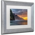 thumbnail image 2 of Trademark Fine Art 'Napali Sunset Kauai' Canvas Art by Pierre Leclerc, White Matte, Silver Frame, 2 of 4