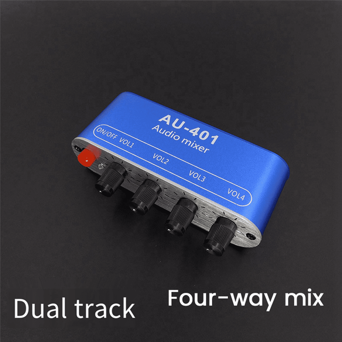 2X DC5V-12V AU-401 Stereo Audio Mixer 4 Input 1 Output Individually Controls Board Sound Mixing DIY Headphones Amplifier,2 x Audio Mixer,blue