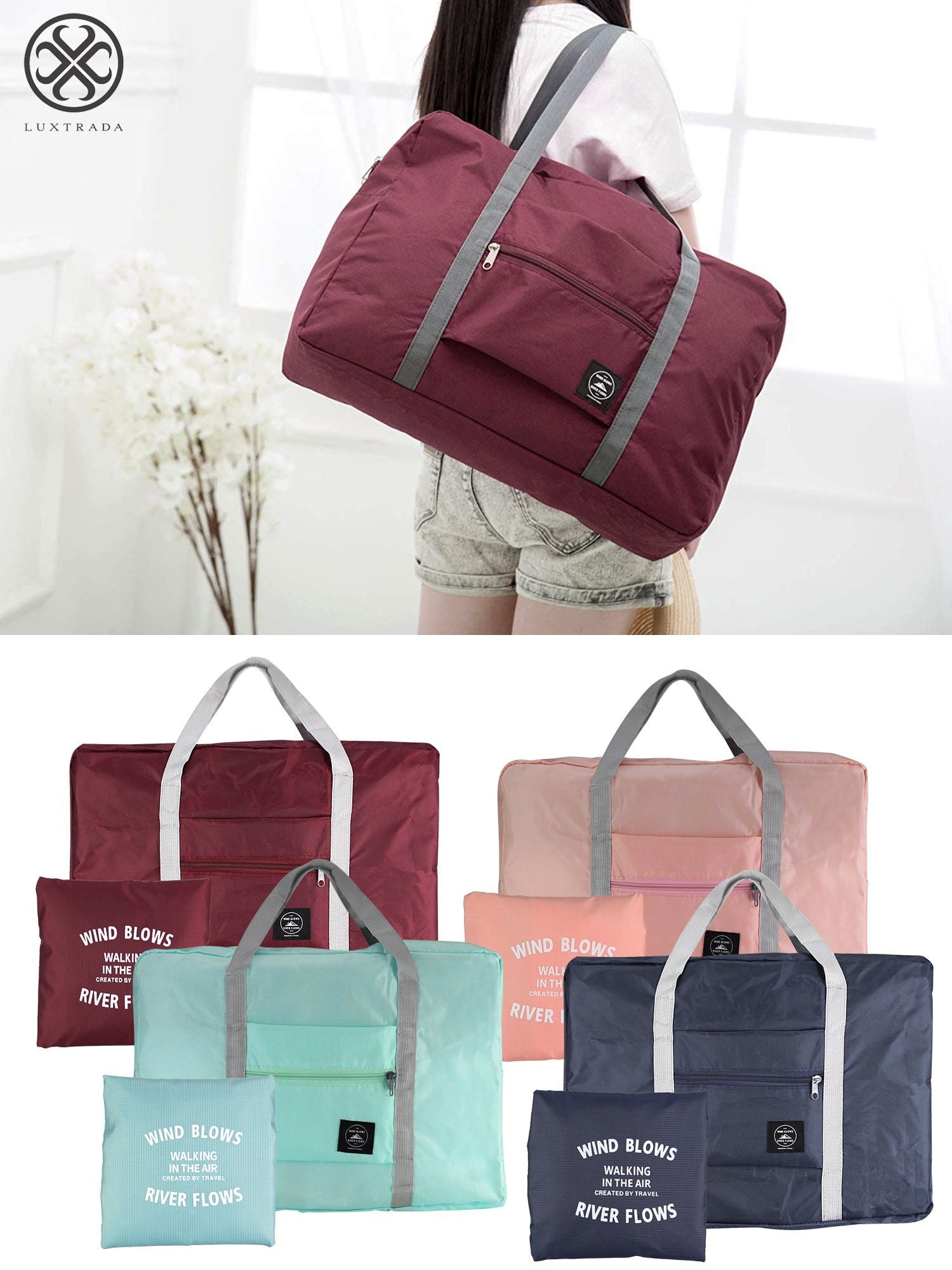 Portable Foldable Waterpoof Travel Luggage Baggage Storage Carry-On Duffle Bag 