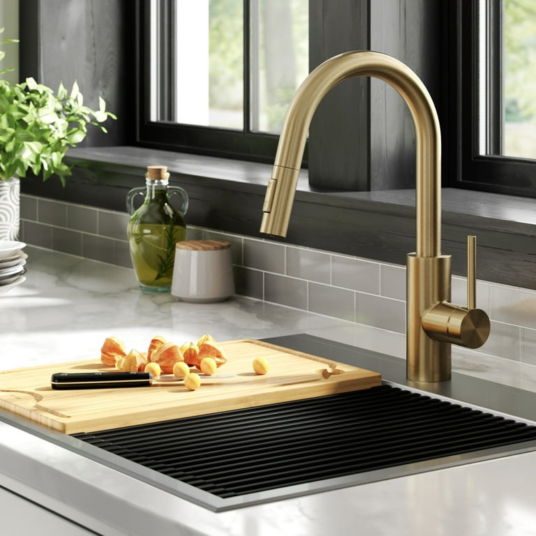 Kraus Oletto Pull Down Single Handle Kitchen Faucet with QuickDock