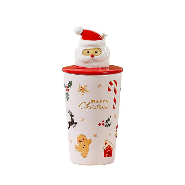 Vaso navideño Regalos navideños Taza Preciosa taza navideña de porcelana de 400 ml Estilo C