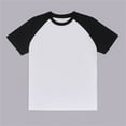 thumbnail image 2 of Fgnfyis Men’s Raglan Contrast T Shirt 230g Solid Color Retro Heavy Shoulder T Shirt Pure Cotton Matching Color Loose Short Sleeve Tops for Men Trendy BK1 M, 2 of 3