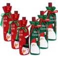 thumbnail image 1 of Paquete de 6 fundas navideñas para botellas de vino - Suéter de muñeco de nieve de Papá Noel, 1 of 5