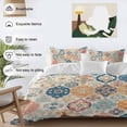 thumbnail image 4 of Boho Morocco Bedding 3 Piece Duvet Cover Set California King, Retro Farmhouse Ethnic Neutral Aesthetic Soft Microfiber Comforter Cover with Zipper Closure & Pillowcases, FadeResistant Quilt Cover, 4 of 9