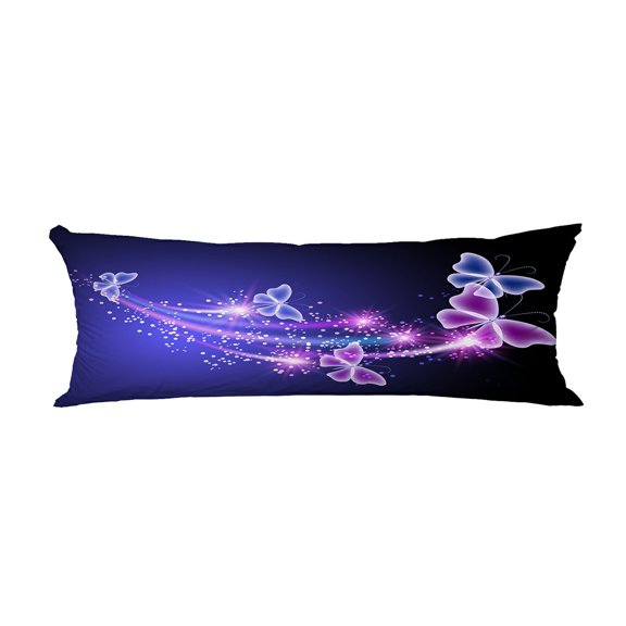 ABPHQTO Glowing Butterflies And Stars Body Pillow Covers Pillow Case Protector Pillowcase 20x60 Inch