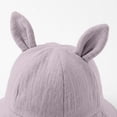 thumbnail image 5 of Paiwinds Baby Sun Hat 0-3 Years, Cute Rabbit Ear Cotton Bucket Hat, Breathable Summer Fisherman Cap with Chin Strap for Toddler Girls Boys, Solid Color UV Protection Beach Hat, 5 of 7