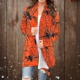 thumbnail image 2 of Kilaqueen Halloween Cardigan for Women Trendy Ghost Pumpkin Graphic Tunic Shirt Spooky Season Lightweight Cardigans Long Sleeve Medium Length Coat, 2 of 7