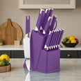 thumbnail image 1 of 13 Pcs Kitchen Knife Set with Block, Stainless Steel Sharp Blades, Non-Slip Handle, Multi-Color Knife Set with Scissors for Home Kitchen Purple, 1 of 4