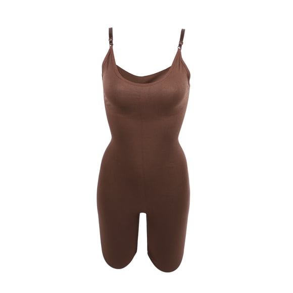 Fajas para mujer Control de barriga Busto completo Body Shaper Calzoncillos Body Butt Brown Talla S