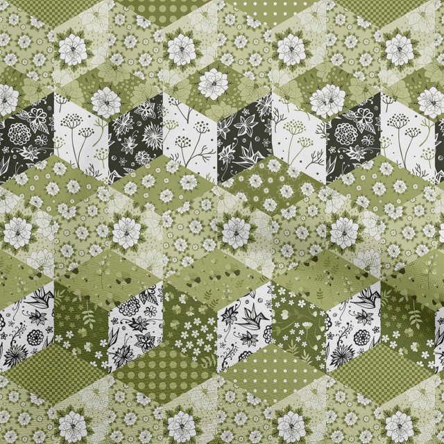 oneOone Velvet Green Fabric Floral Craft Projects Decor Fabric Printed By The Yard 58 Inch Wide