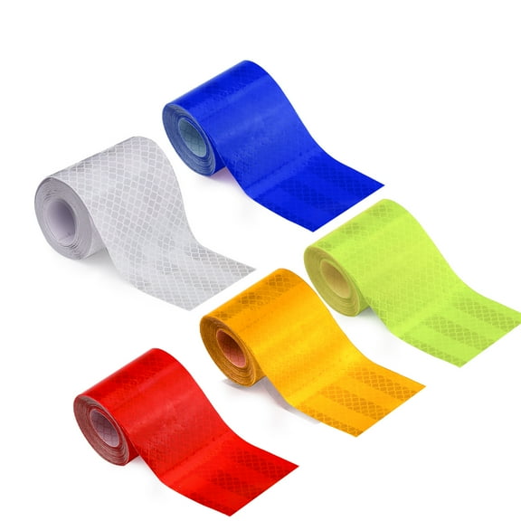 LELE LIFE 5 Rolls 2in x 9.8ft Reflective Tape, 5 Colors Outdoor Waterproof High Visibility Night Safety Warning Reflective Stickers Strips for Trailer Car Bike