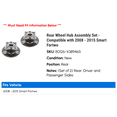 thumbnail image 2 of Rear Wheel Hub Assembly Set - Compatible with 2008 - 2015 Smart Fortwo 2009 2010 2011 2012 2013 2014, 2 of 2