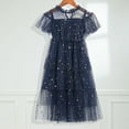 thumbnail image 4 of FaLX Party Dress See-through Mesh Patchwork Star Shape Sequin Little Girls Dress Performance Dress, 4 of 8