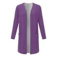 thumbnail image 4 of Fiaer Long Cardigans Sweaters for Women Plus Size Long Sleeve Solid Color Lightweight Fashion Open Front Tops with Pockets Purple M, 4 of 4