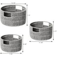 thumbnail image 2 of Wicker Storage Basket, Hand-Woven Paper Rope Large Round Woven Basket With Handles, Wicker Baskets for Organizing/Storage, Grey, 3-Pack, 2 of 8
