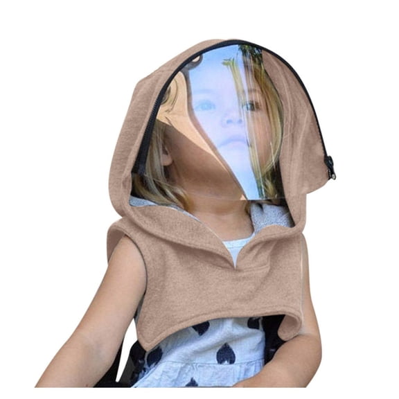 LKWLPD Full Protective Face Wear Clear Hooded Hat Child Face Shield Reusable Removable