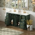 thumbnail image 2 of Euroco 60'' Bathroom Vanity with Ceramic Sink Combo,Solid Wood Frame Bathroom Storage Cabinet, Freestanding Vanity Set with 3 Drawers& Soft Closing Doors, 2 of 8
