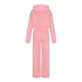 thumbnail image 3 of Brondbend Womens Track Suits 2 Piece Set Sweatsuit for Women Hooded Long Sleeve Zipper Solid Cropped Sweatshirt and Elastic Waist Sweatpant Set Baggy Fall Workout Comfortable Outfits,Pink, 3 of 5