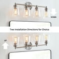 thumbnail image 4 of KAWOTI Bathroom Vanity Light over Mirror, Modern Wall Light with Clear Glass Shades(Brushed Nickel), 4 of 7