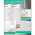 thumbnail image 4 of No Hook Shower Curtain with Snap in Liner, Sage Green Ombre Color Gradient Hotel Shower Curtains for Bathroom, Washable Shower Curtain Liner Set with Mesh Top Window, 72"x72", 4 of 6