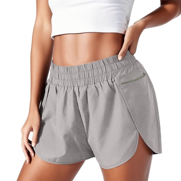 Sngxgn Womens Shorts Casual Elastic High Waisted Wide Leg Shorts Knee Length Summer Shorts with Pockets(Grey,XXL)