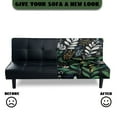 thumbnail image 3 of Xoenoiee Tropical Leaves Floral Print Stretch Armless Futon Cover Futon Slipcover Elastic Couch Cover Futon Sofa Bed Covers Furniture Protector with Elastic Bottom, Machine Washable, 3 of 7
