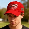 thumbnail image 3 of WKSCLPAI 250th Anniversary Hat USA 250 Years Freedoms Baseball Hat We The People Stars Stripes Flag Embroidered Baseball Cap for Commemorative 250 Years Independence(Red), 3 of 8