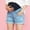 Light Blue, variant on Women's Maternity Jean Shorts Underbelly Ripped Mid-Rise Denim Shorts Summer Casual Loose Short Pants with Pants