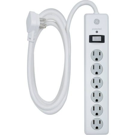 UPC: 0043180140920 | GE 6-Outlet Surge Protector Power Strip 10 ft. Extension Cord  White