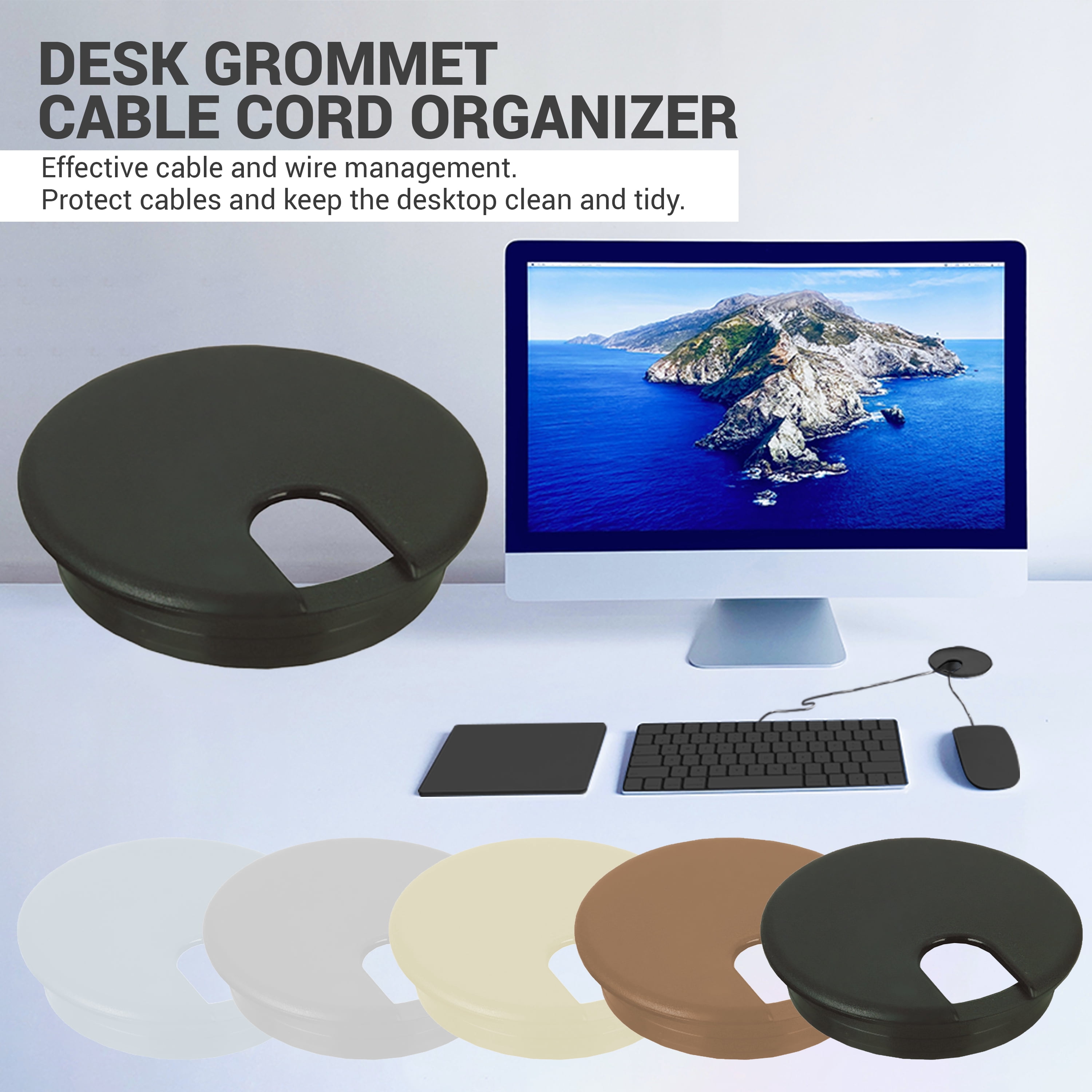 Rok Hardware 25 Pack Round Grommet, 3" (76mm) Diameter, Made of ABS, Black